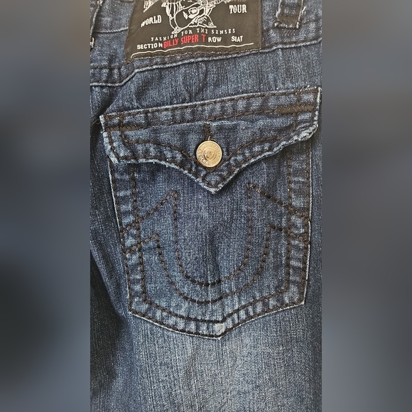 True Religion Billy Super T Jeans Made in USA Size 32 Hemmed 25.5 Inseam Y2K - Picture 16 of 17